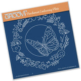 Butterfly Wreath <br/>A5 Square Groovi Plate <br/>(Set GRO-FL-40013-03)