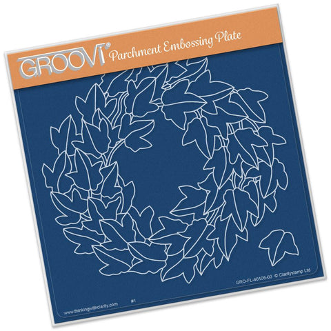 Ivy Wreath <br/>A5 Square Groovi Plate <br/>(Set GRO-AN-40108-03)