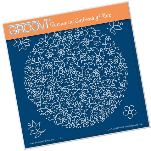 Floral Moon <br/>A5 Square Groovi Plate <br/>(Set GRO-FL-40503-03)