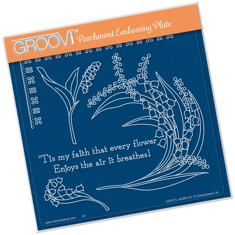 Lily of the Valley <br/>A5 Square Groovi Plate <br/>(Set GRO-FL-40935-03)