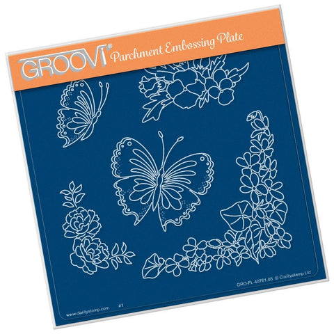 Frilly Square Friends <br/>A5 Square Groovi Plate <br/>(Set GRO-FL-40805-03)