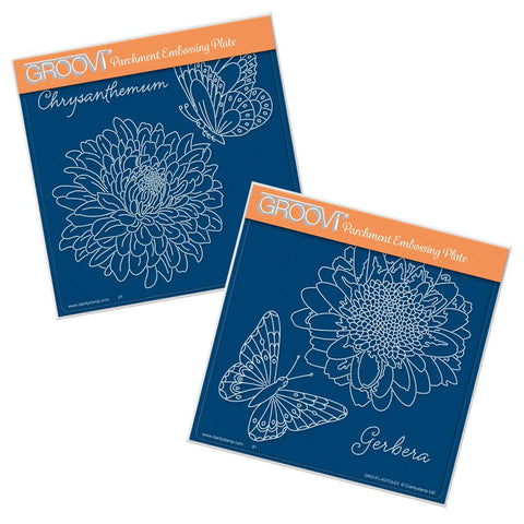 Chrysanthemum & Gerbera <br/>A5 Square Groovi Plate Set