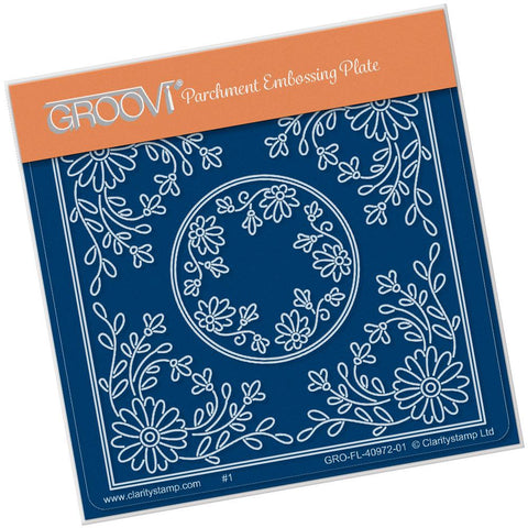 Tina's Daisy Flowers Parchlet <br/>A6 Square Groovi Baby Plate