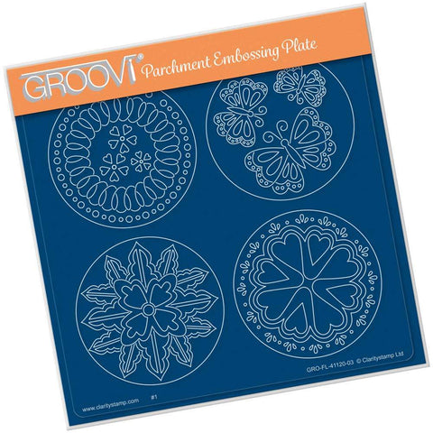 Josie's PTC Coins Butterflies & Hearts <br/>A5 Square Groovi Plate