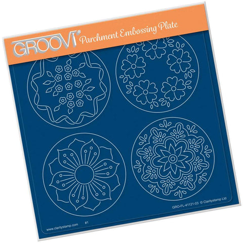 Josie's PTC Coins Flowers & Leaves <br/>A5 Square Groovi Plate
