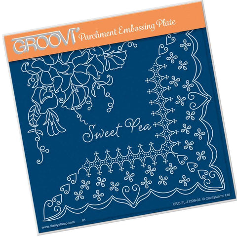 Linda's Sweet Pea & Lace <br/>A5 Square Groovi Plate