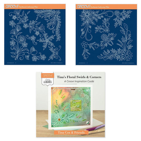 Tina's Floral Swirls & Corners A5 Square Groovi Plate Collection & Book