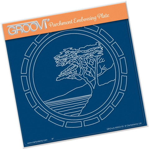 Lone Cypress Round <br/>A5 Square Groovi Plate <br/>(Set GRO-LA-40978-03)