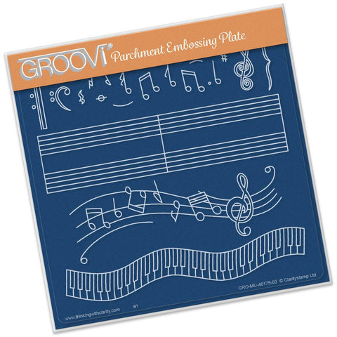 Musical Score <br/>A5 Square Groovi Plate <br/>(Set GRO-MU-40204-03)