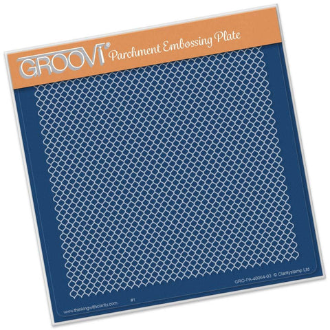 Small Lace Netting <br/>A5 Square Groovi Plate <br/>(Set GRO-FL-40205-03)
