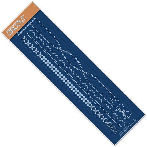 Ribbon & Stitching <br/>Groovi Border Plate <br/>(Set GRO-PA-40295-09)