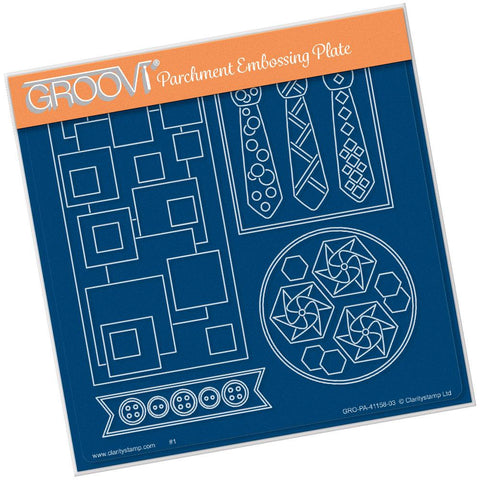 Tina's Funky Ties & Buttons Layering Shapes <br/>A5 Square Groovi Plate