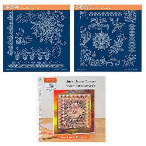 Tina's Henna Corners A5 Square Groovi Plate Collection & Book