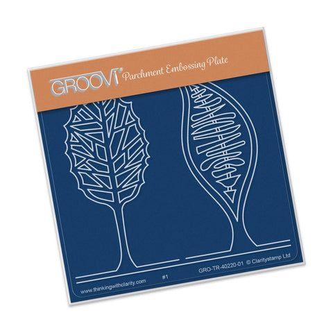 Abstract Two Trees A6 Square Groovi Baby Plate