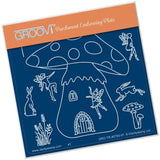 Toadstool Outline <br/>A6 Square Groovi Baby Plate <br/>(Set GRO-TR-40822-01)