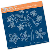 Tina's Tree Fun <br/>A5 Square Groovi Plate <br/>(Set GRO-FL-41016-03)