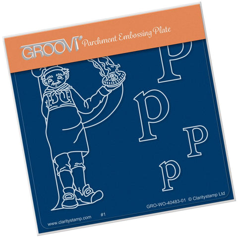 Nursery Rhyme 'P' <br/>A6 Square Groovi Baby Plate <br/>(Set GRO-WO-40653-01)