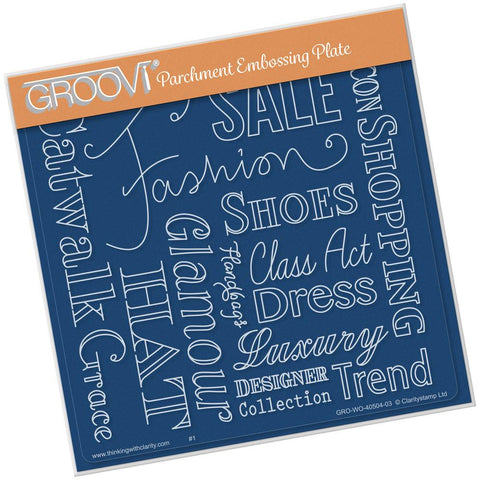 Fashion Phrases <br/>A5 Square Groovi Plate <br/>(Set GRO-40514-03)