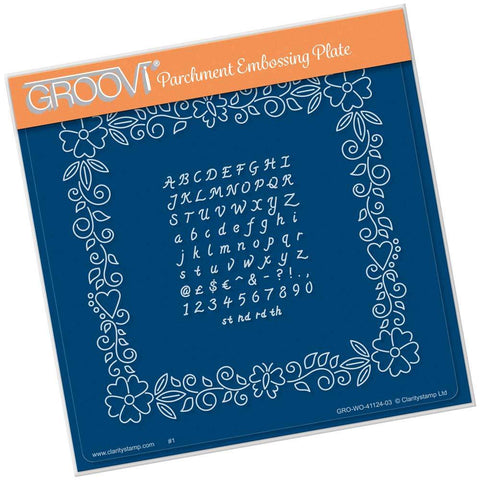 Josie's Floral Frame & Alphabet <br/>A5 Square Groovi Plate