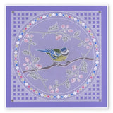 Small Garden Bird with Branch <br/>A6 Square Groovi Baby Plate <br/>(Set GRO-BI-40284-01)