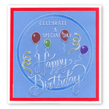 Happy Birthday <br/>A5 Square Groovi Plate <br/>(Set GRO-WO-40283-03)