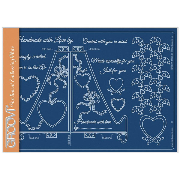 Linda's Folded Heart Stand A5 Groovi Plate – Pergamano