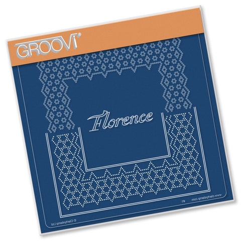 Italian Cities Diagonal Lace Grid Duets - Florence A5 Square Groovi Plate