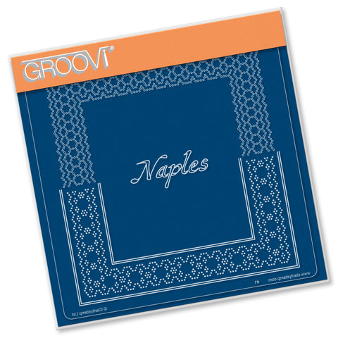 Italian Cities Diagonal Lace Grid Duets - Naples A5 Square Groovi Plate
