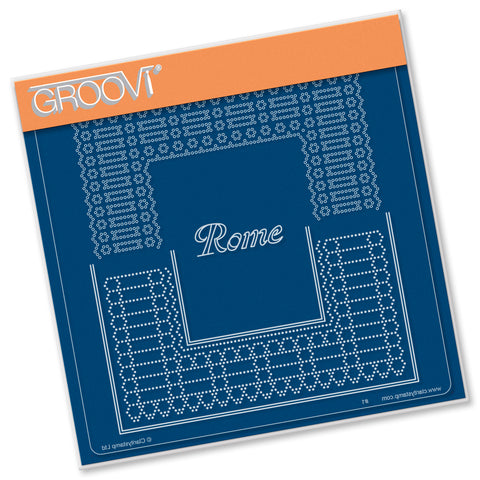 Italian Cities Diagonal Lace Grid Duets - Rome A5 Square Groovi Plate