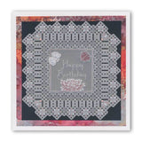 King's Lace Grids & Alphabet Collection <br/>A5 Square Groovi Piercing Grids & Groovi Border Plate Set
