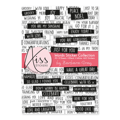 KISS Words Sticker Collection by Barbara Gray
