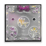 Linda's 123 Flowers - ABC <br/>Daisy, Sweet Pea & Hydrangea <br/>A5 Square Groovi Plate Set