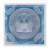 Linda's Baby Owl <br/>A4 Square Groovi Tem-plate <br/>(Set GRO-TE-40910-15)
