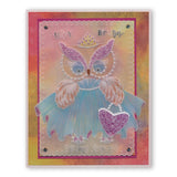 Linda's Mama Owl <br/>A4 Square Groovi Tem-plate <br/>(Set GRO-TE-40910-15)