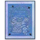 Cats & Leafy Frame <br/>A5 Square Groovi Plate Set