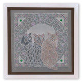 Cats & Leafy Frame <br/>A5 Square Groovi Plate Set