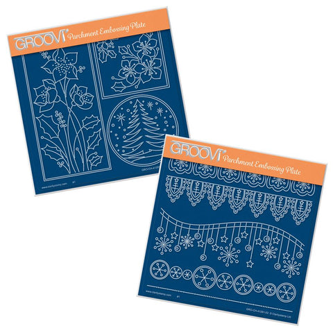 Tina's Wave! It's Christmas & Round Tree Window Duet <br/>A5 Square Groovi Plate Set