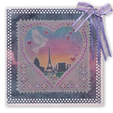 Tina's Doodle Dove Hearts <br/>A5 Square Groovi Plate <br/>(Set GRO-LO-40894-XX)