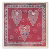 Tina's Doodle Dove Hearts <br/>A5 Square Groovi Plate <br/>(Set GRO-LO-40894-XX)