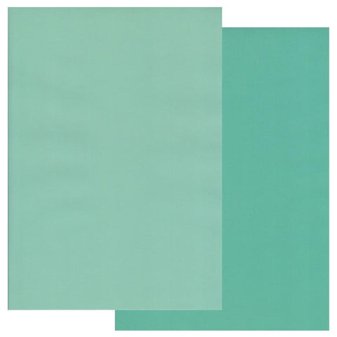 Turquoise & Light Turquoise x10 <br/>Groovi Two Tone Parchment Paper A4
