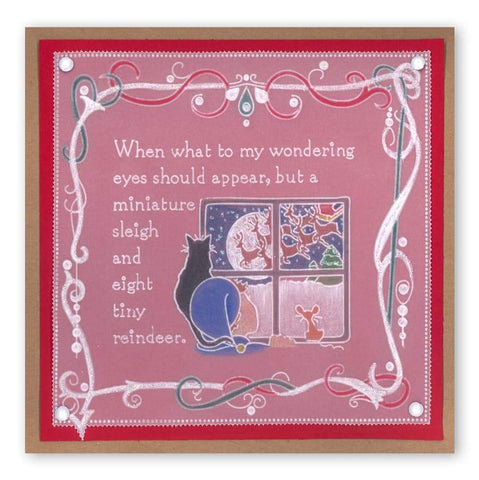 Twas the Night 5 - Cat & Window <br/>A6 Square Groovi Baby Plate
