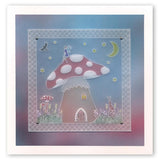 Toadstool Outline <br/>A6 Square Groovi Baby Plate <br/>(Set GRO-TR-40822-01)