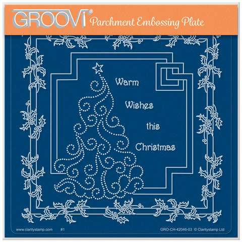 Linda Williams' Swirly Christmas Tree - Christmas Treasures A5 Square Groovi Plate